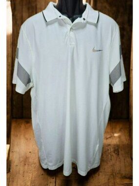 Nike Golf White Dri-Fit Polo Shirt XL *  Modern Fit
